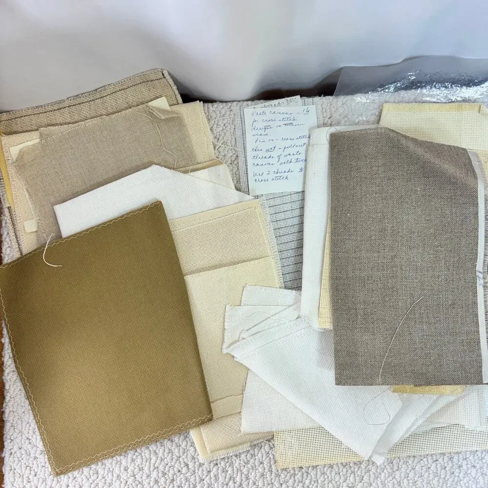 Waste Canvas White Ivory Neutral 1 Lb Embroidery Cross Stitch Fabric Aida Linen